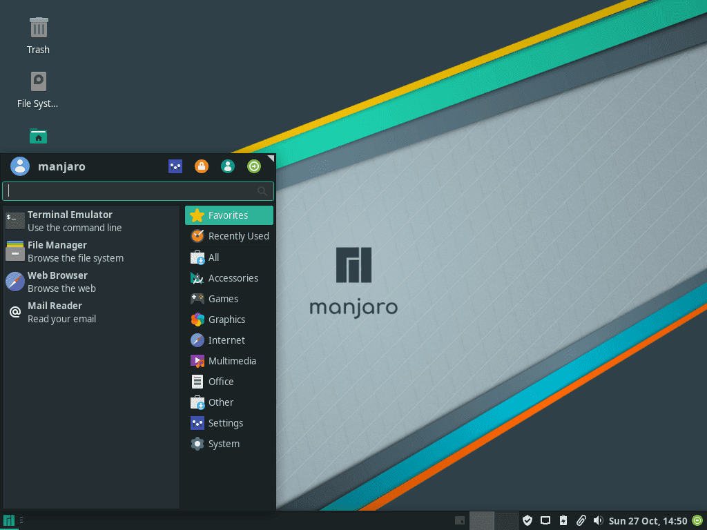 Manjaroデスクトップ
